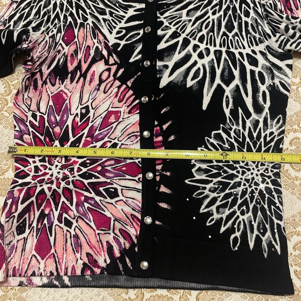 Women’s WHITE HOUSE BLACK MARKET 3/4 Sleeve Floral Sweater Size M - Picture 8 of 11